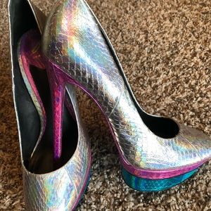 Brian Atwood Metallic Silver Pumps